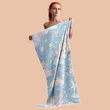 1pc Printed Quick-Dry, Anti-Sand, Lightweight Super Soft Fiber Beach Towel, Knitted Fabric, Modern Style, Polyester, Suitable For Travel, Pool, Camping - A - View 7