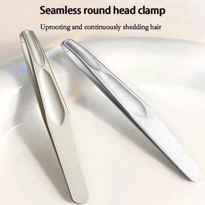 1pc High Precision Stainless Steel Mustache Tweezer, Eyebrow Tweezers, Hair Removal Tool For Eyebrows, Mustache, Bikini, Underarms - Durable, Elegant, High Quality - Suitable For Home Or Salon Use, Unisex