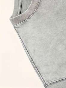 Men Gray Washed Casual Streetwear Brand 100 Percent Cotton T Shirt Dragon And Flowers Print With Vons Dutchs Text For Everyday Wear Outdoors | Front And Back Print | Vintage Heavyweight Tee | Perfect Gift | Loose Comfortable Breathable | Machine Washable Fabric | Hip Hop Cool Style | Drippy Clothes | Y2K - 灰色 - 查看 5