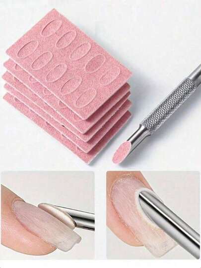 5pcs Sanding Slice Scrub Russian Steel Push Set #Grit Sheet Polish Nail Beveled Steel Pusher Replacement Self-Adhesive Sand Flak With Stainless Steel Push Manicure Tool,Nail Supplies,Nail Tools,Nail Art Tools,Back To School,Nails,Nail Tools For Press On Nails