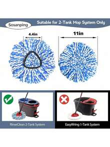 2-Tank Spin Mop Replacement Head, 2Pack 3 Pack Mop Head Replacement, Microfiber, Machine Washable, Easy To Replace And Deep Cleaning - A-2PCS Replacement Cloth - View 7