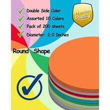 2 Inch Assorted Color Construction Paper Circles 200 Sheets For Arts And Crafts School Crafting Supplies Durable Craft Paper For DIY Projects - Multicolored - View 2