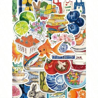 50pcs Retro Artistic Graffiti Stickers Decorative Water Cups Notebook Luggage Scrapbook Guitar Laptop Waterproof Stickers Phone Case DIY Decal,School Supplies,Back To School