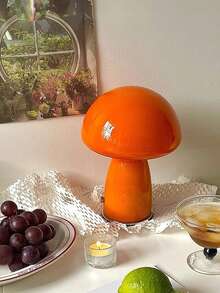 Lampu Meja Kaca Bergaya Retro Bauhaus Bentuk Jamur, Kap Lampu Kaca Tiup Tangan dengan Alas Logam, Lampu Malam Samping Tempat Tidur LED Beroperasi dengan USB, 3 Mode Warna dengan Saklar Tombol Peredup, Lampu Meja Dekorasi Rumah Estetis untuk Kamar Tidur, Ruang Tamu & Apartemen - Satu-Ukuran - View 3