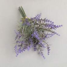 1pc Lavender Flower Bouquet, Purple Flocked Faux Lavender Flower Bouquet, Living Room Dining Table Decor Artificial Flowers, Bedroom Desktop Fresh Ornament, Full Petals 3D, Soft Flocked Texture Resembling Real Lavender, Fade-Resistant Soft Color, Natural Form Restoration, Flexible Stems Can Be Adjusted, No Watering Maintenance, Long-Lasting Fresh Appearance - Multicolor - View 9