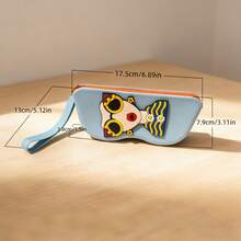 1个时尚便携眼镜收纳袋，带挂钩防丢眼镜盒，轻便实用日常通勤旅行眼镜整理袋，通用眼镜配件 - 彩色 - 查看 4