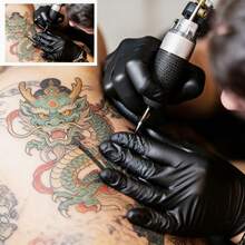 100pcs Black Disposable Nitrile Gloves, Latex & Powder Free, For Household Cleaning, Kitchen Use (Random Style) - Multicolor - View 3