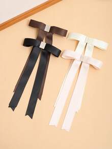 1个女士新款磁性蝴蝶结发夹，可拆卸发饰，甜美可爱风格，适合半扎发、日常休闲、购物、派对、约会等场合，夏季沙滩抓夹度假发夹 - 彩色 - 查看 8