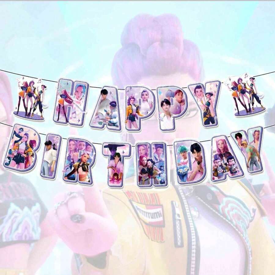 1 pieza Suministros para fiestas de ídolos K-POP, diseño de cazador, adecuado para reuniones de fans y fiestas de cumpleaños (estilo aleatorio) - Multicolor - Ver 1