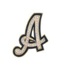 1pc Cute Zinc Alloy Rhinestone & Enamel 26 English Letter Brooch, Suitable For Women's Daily Wear - Gold and Black - View 6