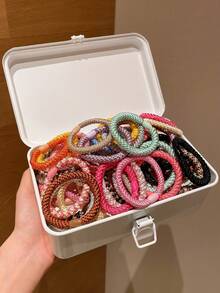 5/16/24 pezzi Elastici per capelli intrecciati di stile casuale, lacci per capelli versatili per code di cavallo, chignon, acconciature casual e sportive, durevoli e delicati, adatti per tutte le stagioni, ottimo regalo per le vacanze e l'uso quotidiano - Multicolore - Visualizzare 6