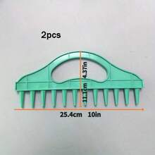 2 piezas Juego de herramientas multiusos para jardinería - Aireador de suelo en espiral, regla de siembra y rastrillo de jardín, dedicado a la siembra de precisión - verde - Ver 8