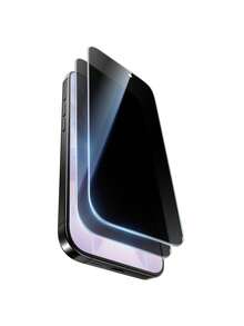 适用于 17/17Air/17Pro/17Pro Max/16/16E/16Pro/16Pro Max/15/13/12/11 的屏幕保护膜，9H 硬度防窥钢化玻璃，军规级防碎防刮，两片装，防水，保护隐私 - 彩色 - 查看 1