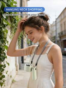 AOYI 1pc Rechargeable Digital Display Handheld Mini Fan With 100 Adjustable Speeds, Ice Cooling Function, Long Battery Life, Comes With USB Charging Cable - Multicolor - View 10