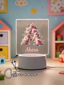 1pc, Customized 26 English Letters Creative Gift, Customized Valentine's Day Gift, Customized Personalized Name Night Light, Valentine's Day Gift For Girlfriend, Customized Valentine's Day Gift, Customized Girlfriend Gift, Customized Bedroom Decor, Customized Party Decor, Valentine's Day Gift - Multicolor - View 2