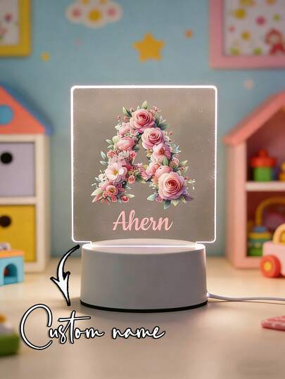 1pc Customized 26 English Alphabet Creative Gift, Personalized Valentine's Day Gift, Customized Name Night Light, Valentine's Day Gift For Girlfriend, Customized Valentine's Day Gift, Customized Girlfriend Gift, Customized Bedroom Decor, Customized Party Decor, Valentine's Day Gift, Multi-Functional, Decorative, Alphabet, Fashion, Modern, Colorful, Cute, Casual, Customized, Personalized, Unique, Customized, Son, Daughter, Children's Day Back To School Season Gift,Party Favors For Kids