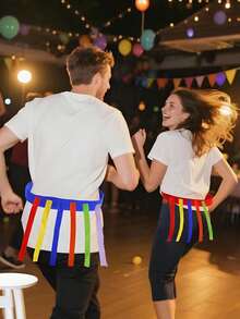 14/7件套接球游戏腰带/腿部比赛腰带，成人户外游戏，可弹力接球训练器材，彩色户外接球游戏腰带 - 户外庭院嘉年华派对用品，适合露营、野餐、海滩、户外运动日、家庭聚会、生日派对、返校派对活动、趣味团队技能训练活动（颜色和款式随机） - 查看 2