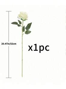 1/6/10 件人造丝绸玫瑰花束，逼真的假玫瑰，适合情人节、母亲节、家庭婚礼、派对装饰、礼物、花篮、汽车装饰、礼服配饰、浪漫插花、家居和房间装饰（白色） - 白色 - 查看 8