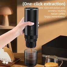 Machine à café sans fil portable, convient pour le bureau, la maison et les voyages, peut faire des boissons chaudes et froides, facile à utiliser, contrôle par bouton, compatible avec la poudre de café et les capsules, machine à café à capsules - Multicolore - Voir 4