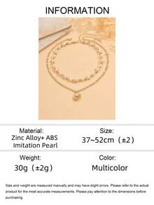 2件套夏季波西米亚海洋风仿珍珠串珠海星颈链，金属贝壳吊坠项链，适合日常佩戴、海滩度假和派对。 - 彩色 - 查看 5