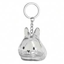 1 Standing Cat Rabbit Fur Ball Storage Pendant, Transparent Pet Fur Capsule Keychain, Pet Commemorative Twist Egg Bag Pendant Keychain - A - 查看 1