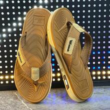 Sandal Jepit Klasik Warna Polos, Sol Bertekstur Anti Selip, Sandal Slip-On Nyaman untuk Pemakaian Sehari-hari, Tahan Lama & Tidak Mudah Berubah Bentuk - Khaki - View 12
