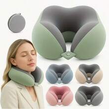 [Memory Foam Travel Pillow]Ergonomic U-Shaped Neck Pillow With Storage Bag - Made Of Memory Foam, Suitable For Travel And Office Use, Removable And Machine Washable Pillowcase, Lightweight And Portable, Suitable For Various Occasions Such As Airplanes, Cars, And Beds. - Màu xanh lam - Xem 3