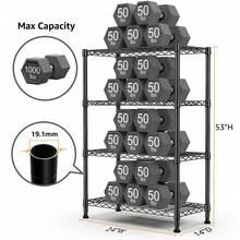 M MZG 1000 Lbs Commercial Grade Wire Shelving Unit, 4-Tier Black Heavy Duty Standing Storage Rack, Steel Wire Organizer For Pantry, Garage, Warehouse, Kitchen & Laundry Room, Space Saving Design 13.8" D X 23.6" W X 53.5" H - 黑色 - 查看 10