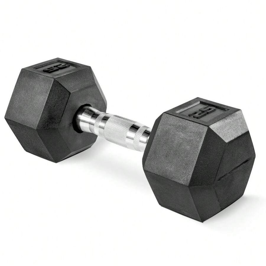 Dumbbells 15-25 Lbs Weight Rubber Encased Hex Dumbbell For Sports And Fitness - As Pic - View 1