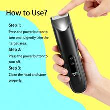 男士体毛修剪器，Manscape 球形毛发修剪器，男士私密、身体和面部护理套装，干湿两用电动剃须刀，带可更换陶瓷刀片，男士礼品，黑色 - 黑色 - 查看 5