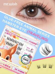 12 Cặp Lông Mi Hình Động Vật - Dòng Chuột - Lông Mi Chuột Kích Thước Du Lịch Mắt Tròn Sống Động, Phù Hợp Cho Người Mắt Đơn, Người Mới Bắt Đầu, Người Lười, Lông Mi Dày & Cong Phân Đoạn Chân Thực, Lông Mi Giả MR.WISH - LC - Xem 2
