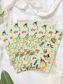 20pcs Elegant Watercolor Paper Napkins, Bird And Floral Patterns, 2-Ply, Suitable For Weddings, Birthdays, Celebrations, Watercolor Bird Print, Disposable Fancy Napkins For Parties, Dining Table Decor - Multicolor - View 3
