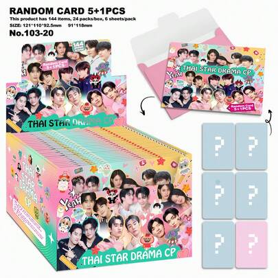 5+1张泰国明星迷你照片卡，GMMT/V粉丝站CP照片，双面LOMO卡，送给《只因我们天生一对》Sarawat/Tine粉丝的礼物，Kpop展示卡和交换卡，BL粉丝必备照片卡，非常适合作为生日礼物或粉丝礼物