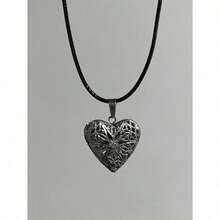 Romantic Heart-Shaped Locket Pendant, Openable, Silver-Colored, Fashionable & Unique, Photo Frame Necklace, Suitable For Both Men And Women, Gift For Valentine's Day, Mother's Day - 銀級 2 - 查看 8