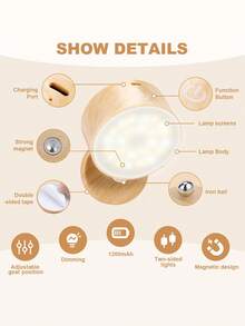 LED Double-Sided Touch Control Wall Lamp, 3 Lighting Modes: White, Warm, Neutral, Suitable For Room, Living Room, Hallway, Corridor, Office, Study, Bedside Nightlight, Wall Lamp & Table Lamp 2-In-1 - Touch Lights - View 10
