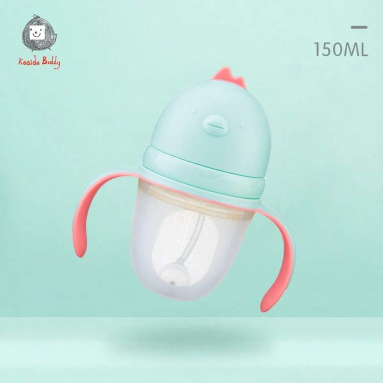 1pc Silicone Baby Bottle, Super Soft Anti-Drop Wide Mouth Design, 150ml/240ml Capacity, With Gravity Ball Straw, Anti-Colic Breastfeeding Nipple, Temperature Resistant -20°C~120°C, Multiple Colors Available, Suitable For Newborns And Above Daily Use - Multicolor - View 9