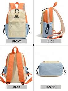 4-Color Functional Backpack Set For Urban Explorers | Gray, Pink, Yellow And Black, Suitable For Multi-Scenario Commuting Aesthetics, Elastic Rope System * Multi-Compartment Partition, One Set Of Equipment Covers All Scenarios Of Campus Travel And Outdoor. Smooth Bidirectional Zipper Sliding, Top Woven Strap Design To Reduce Shoulder Strap Pressure - Multicolor - View 4