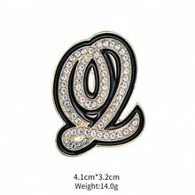 1pc Cute Zinc Alloy Rhinestone & Enamel 26 English Letter Brooch, Suitable For Women's Daily Wear - Gold and Black - View 22