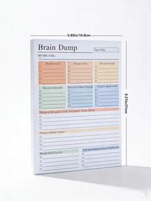 1PC A5 Brain Dump To-Do Notebook, 50 Pages Minimalist Focus Planner For Daily Organizing - A - View 9