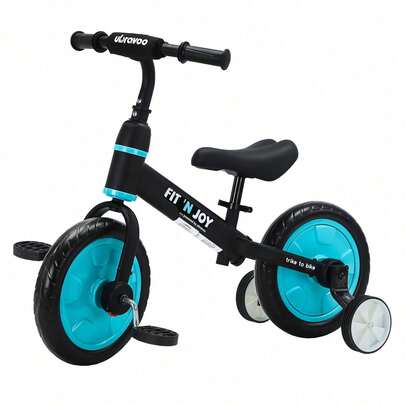  UBRAVOO Fit 'n Joy Children's Bikes, 4-In-1 Balance Bike For Children With Pedals And Stabilisers, Trike-To-Bike Children's Bike For Boys And Girls From 2 To 5 Years