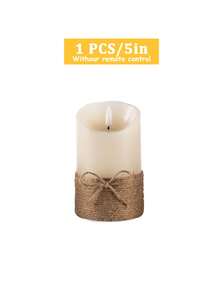 3pcs Flameless Candle Lights With Timer Remote Control, Battery Operated Vintage Rope Wave Candles, Suitable For Christmas, Halloween, Valentine's Day, Mother's Day, Gifts, Birthday, Wedding, Dining Table, Party, Holiday - Wavy Angled Opening - Tie-up Style - View 16