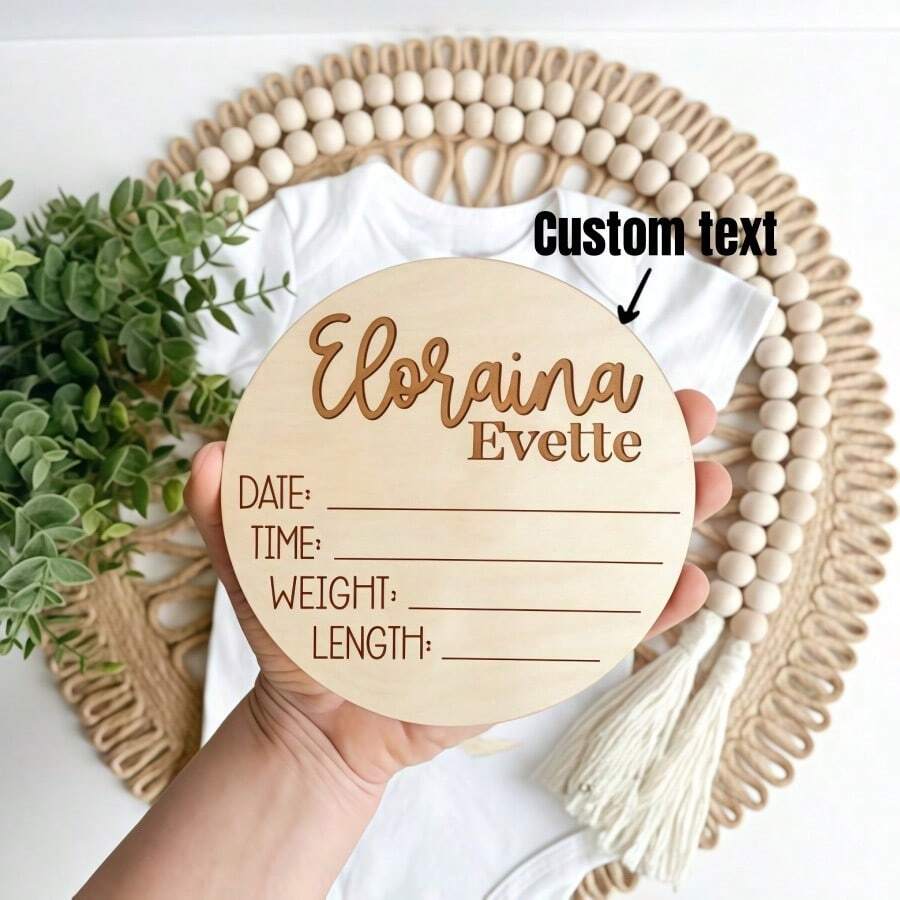 1 tấm bảng gỗ thông báo sinh nhật theo yêu cầu, đạo cụ chụp ảnh, làm từ chất liệu gỗ tự nhiên, hoạt động nghệ thuật cho trẻ em. - Nhiều màu - Xem 1