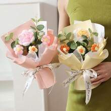 玫瑰花束、人造玫瑰花束、仿真玫瑰花束、创意花束、情人节、圣诞节、求婚、母亲节、教师节、新年礼物、送给朋友的精美生日礼物、毕业生日礼物 - 彩色 - 查看 4