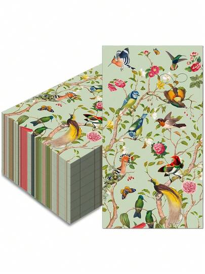 20 piezas de servilletas de papel de acuarela elegantes, con patrones de pájaros y flores, 2 capas, adecuadas para bodas, cumpleaños, celebraciones, impresión de pájaros de acuarela, servilletas desechables elegantes para fiestas, decoración de mesa de comedor