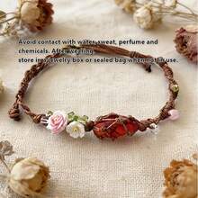 Bohemian Style Floral & Artificial Crystal Handmade Woven Bracelet, Suitable For Women And Girls, Fashionable Daily Accessory - Multicolor - View 4
