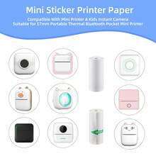 Mini Printer Paper, Including 5 Rolls Thermal Printing Paper & 5 Rolls Self-Adhesive Sticker Paper, 57x25mm, For Photos, To-Do Lists, Study Notes, Journal,Compatible With Mini Printer - View 5