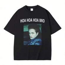 Local -50 3D English Colorful Text Fun And Y Uni Bieber Casual Round Neck Short-Sved T-Shirt-Can Be Given As Gifts To Fa - 黑色 - 查看 5