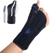 NuCamper Carpal Tunnel Wrist Brace With Thumb Support, Thumb Brace Spica Splint For De Quervains Tenosynovitis, Tendonitis, Trigger Thumb Splint Wrist Support For Men Women - Right Hand,Pink,S/M - Black - 查看 9