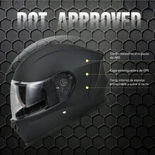 Casco Motocicleta Integral Con Visera Doble Certificado Dot - Acabado negro mate - Ver 3