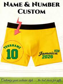 Quần lót nam kiểu boxer in hình logo và tên người hâm mộ bóng đá Jamaica, quà tặng lý tưởng cho bạn trai, món quà hoàn hảo cho các dịp lễ và kỷ niệm. - Nhiều màu - Xem 1